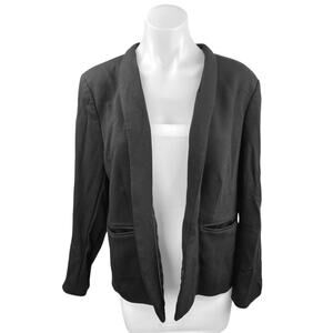 J.Crew Going Out Black Open Front Stretch Career Work Blazer Coat Jacket Top 18